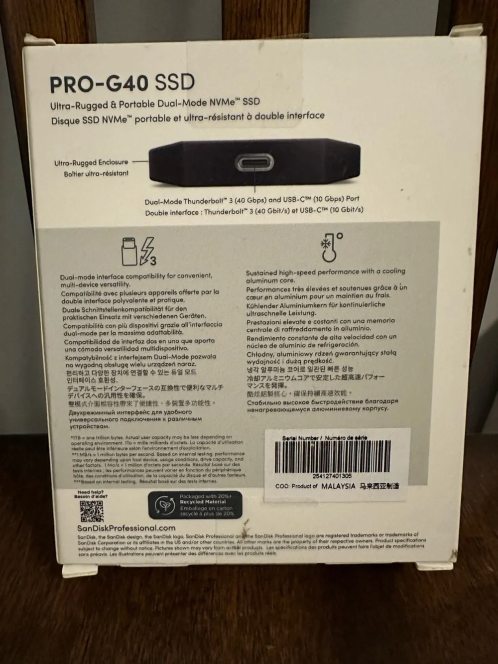 New 2TB SanDisk Professional PRO-G40 Portable NVMe SSD Thunderbolt 3 - Picture 4 of 9